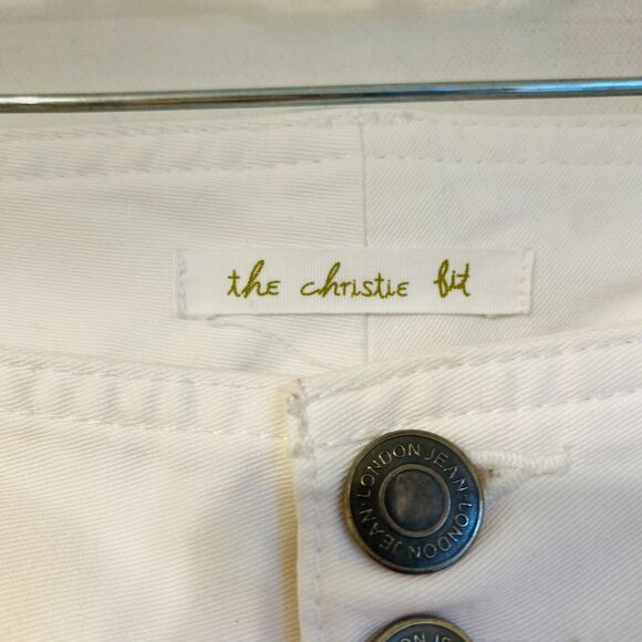The Christie Fit Flare Jean 10 Tall White Mid Rise Chino Pant Nautical Coastal - Picture 3 of 12
